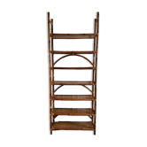 Tall rattan shelf