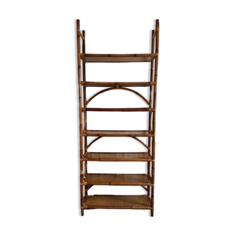 Tall rattan shelf