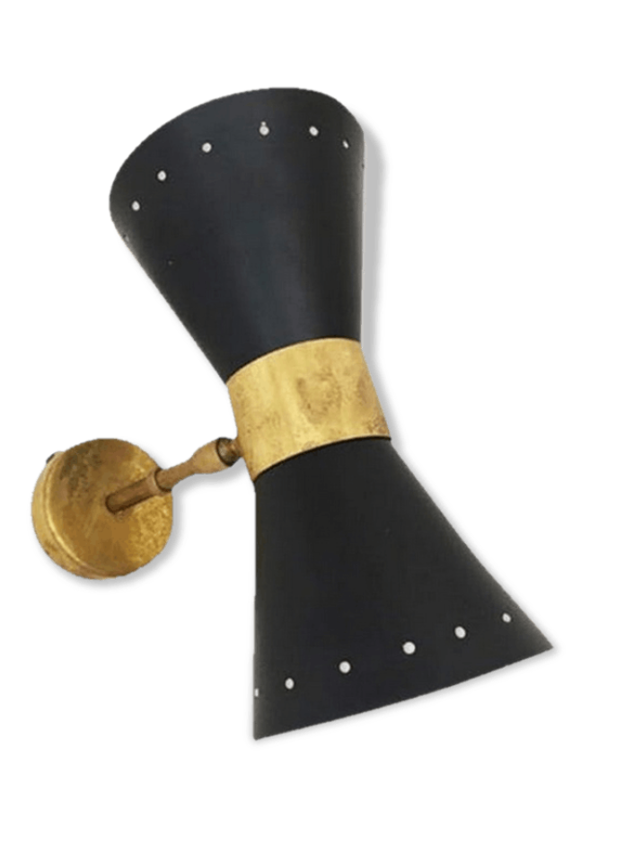 Paire appliques italiennes diabolo noir