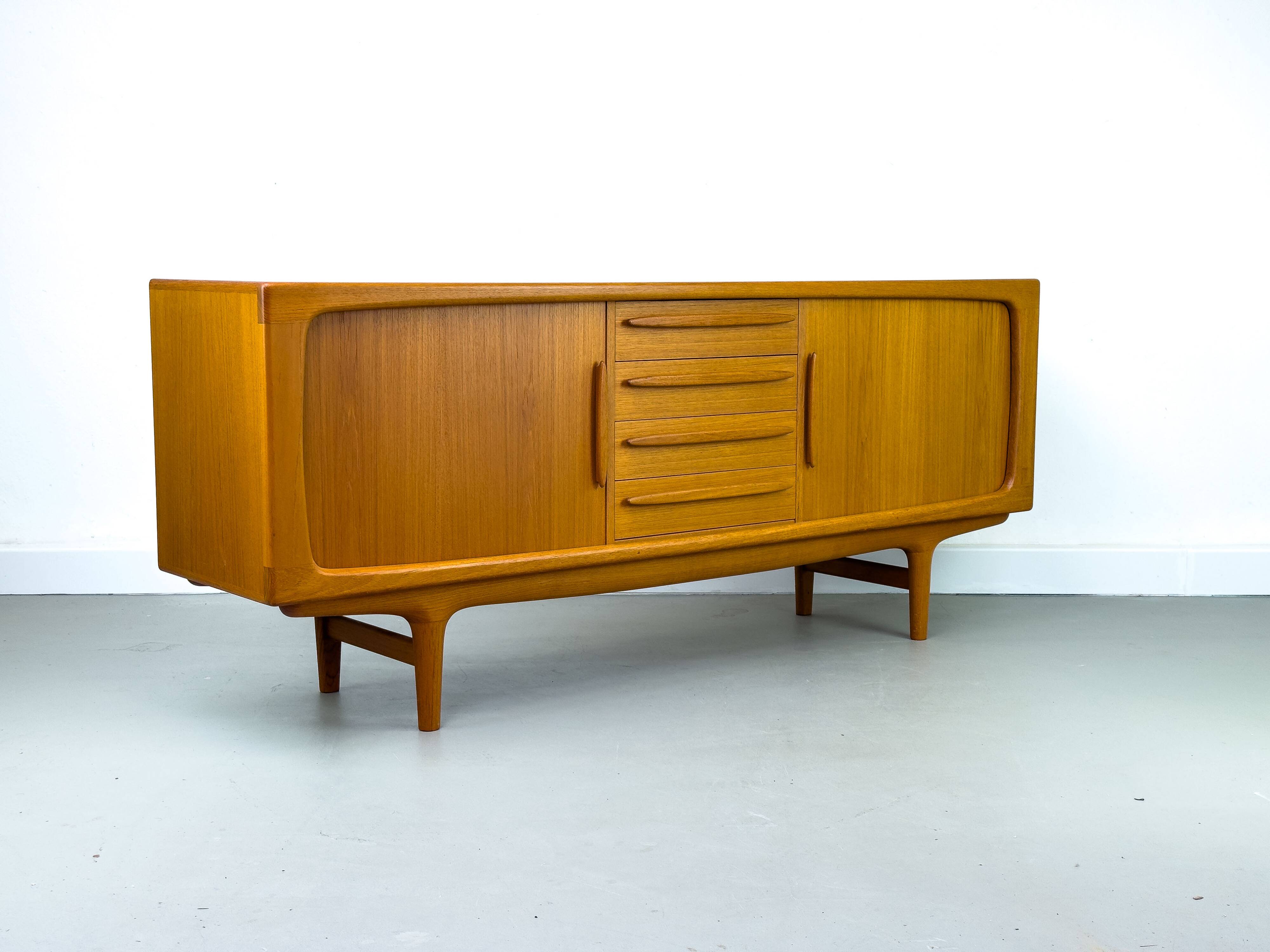 Danish Teak Sideboard with Tambour Doors from CFC Silkeborg, 1970s