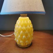 Lampe ananas vintage en verre peint
