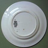 Old plate captioned "Battered with deer", Digoin-&-Sarreguemines