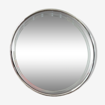 Round vintage chrome mirror