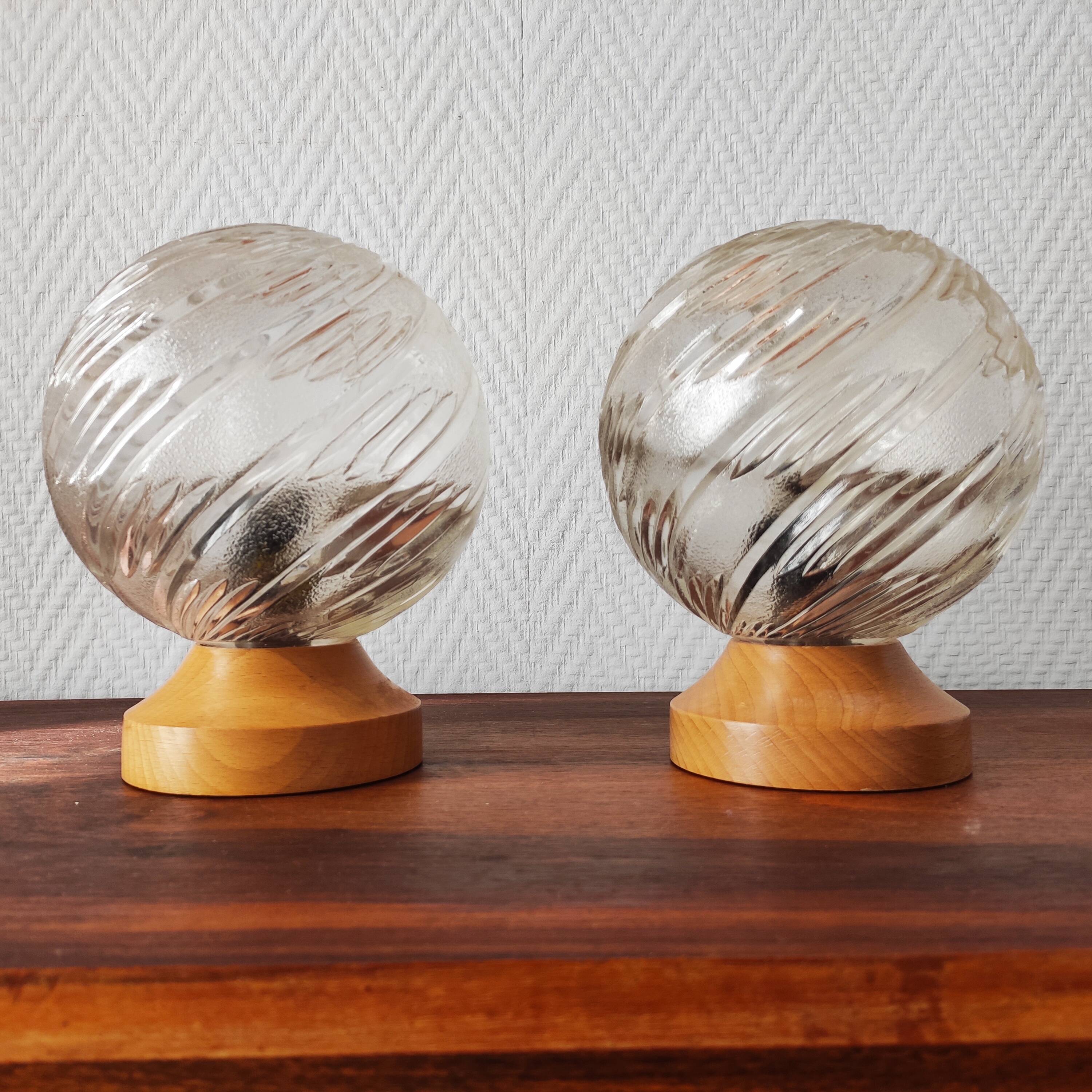 Pair of vintage Art Deco style bedside lamps