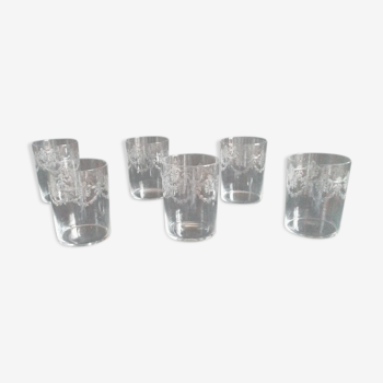 Lot de 6 verres gravés