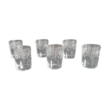 Lot de 6 verres gravés