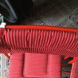 Set of three red metal folding chairs Ted Net by Niels Gammelgaard for Ikea 1970
