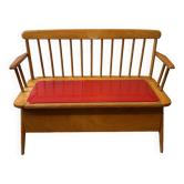 Banc coffre enfant bois 1950 vintage