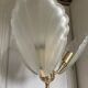 Frosted shell and gilded metal chandelier