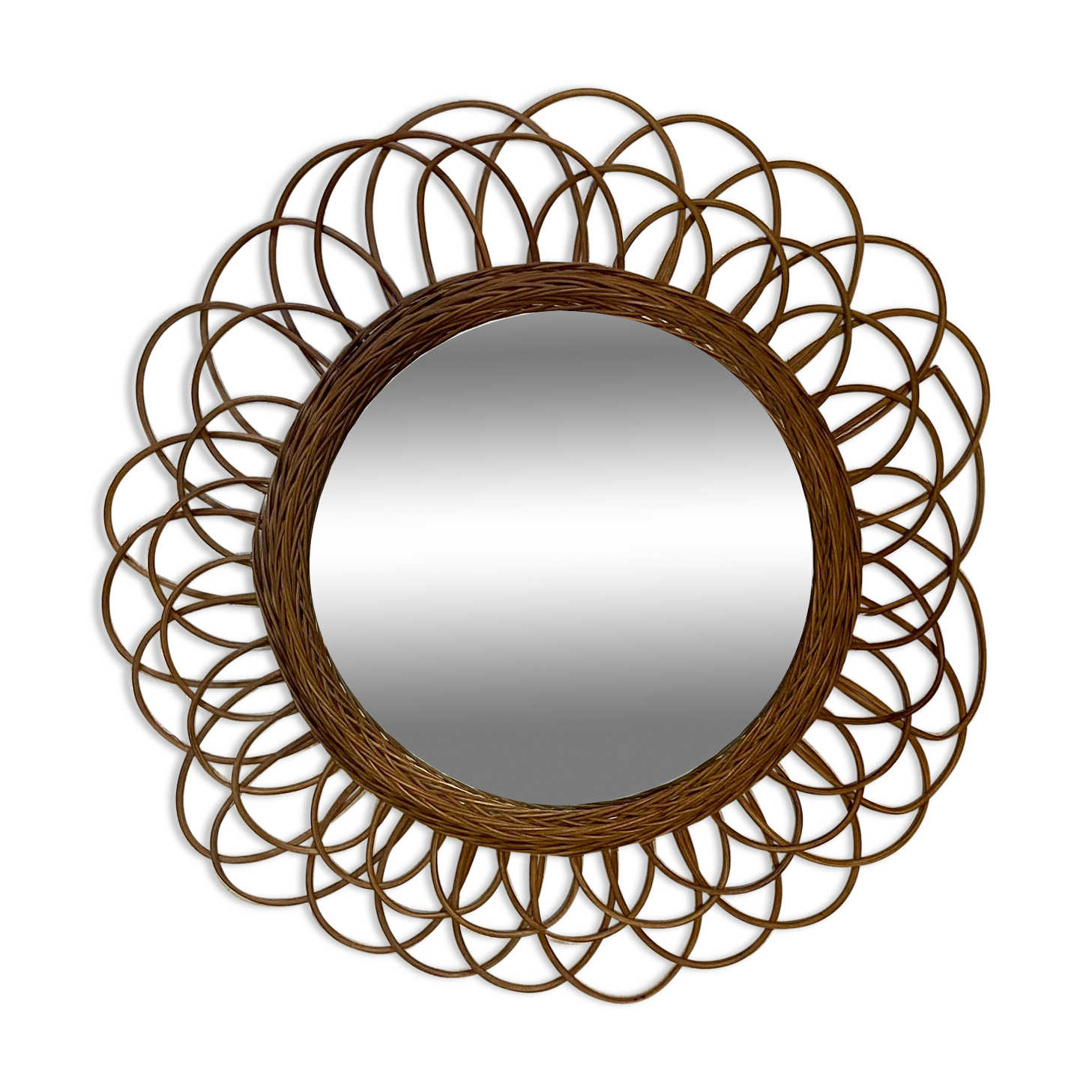 Rattan sun mirror diameter 44 cm