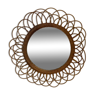 Rattan sun mirror diameter 44 cm