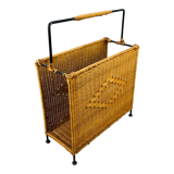Magazine holder 50s rattan and metal