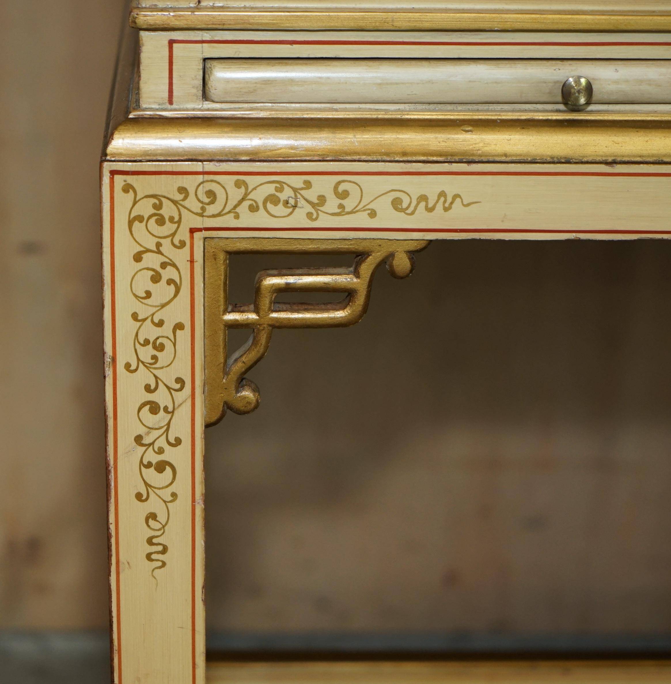 Chinoiserie dressing table in walnut with stool