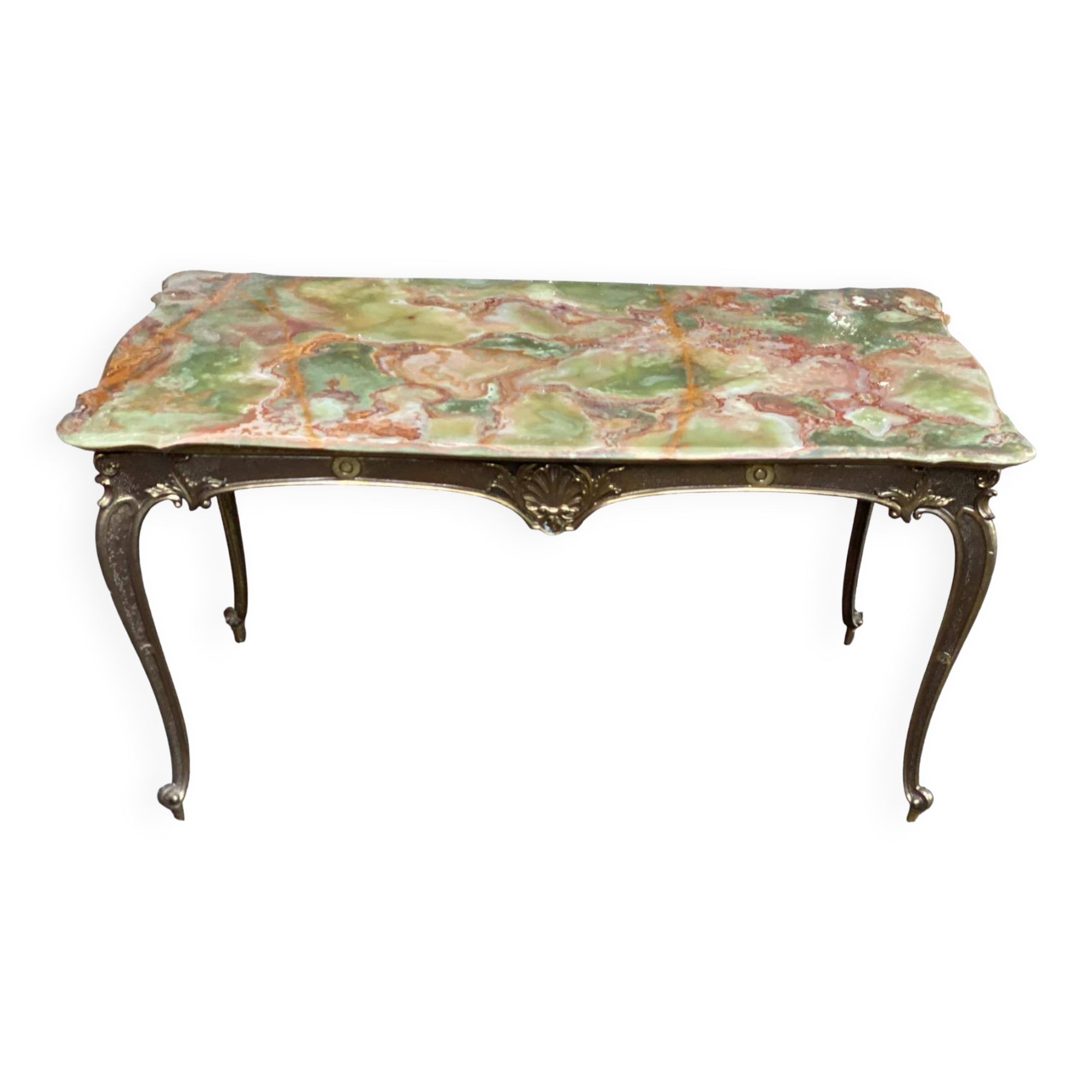 Louis XV gilt bronze and onyx coffee table