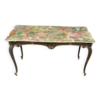 Table basse en bronze doré et onyx Louis XV