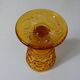 10 vintage pressed molded amber water glasses