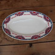 Old oval earthenware dish "Horizon" St Amand