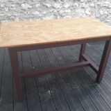 Table de ferme pieds peints