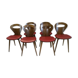 Suite of 6 chairs by Bistrot Baumann model Ant, 1968