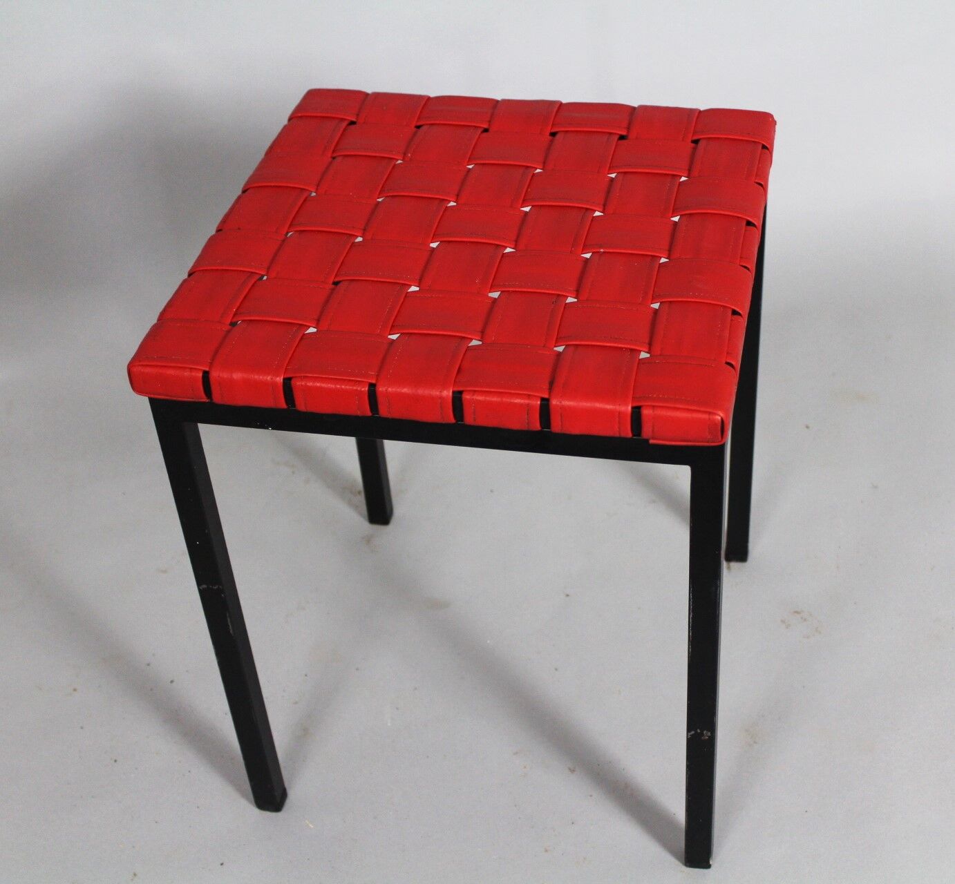 1970s Metal and Vinyl Stool by Asko, Finland