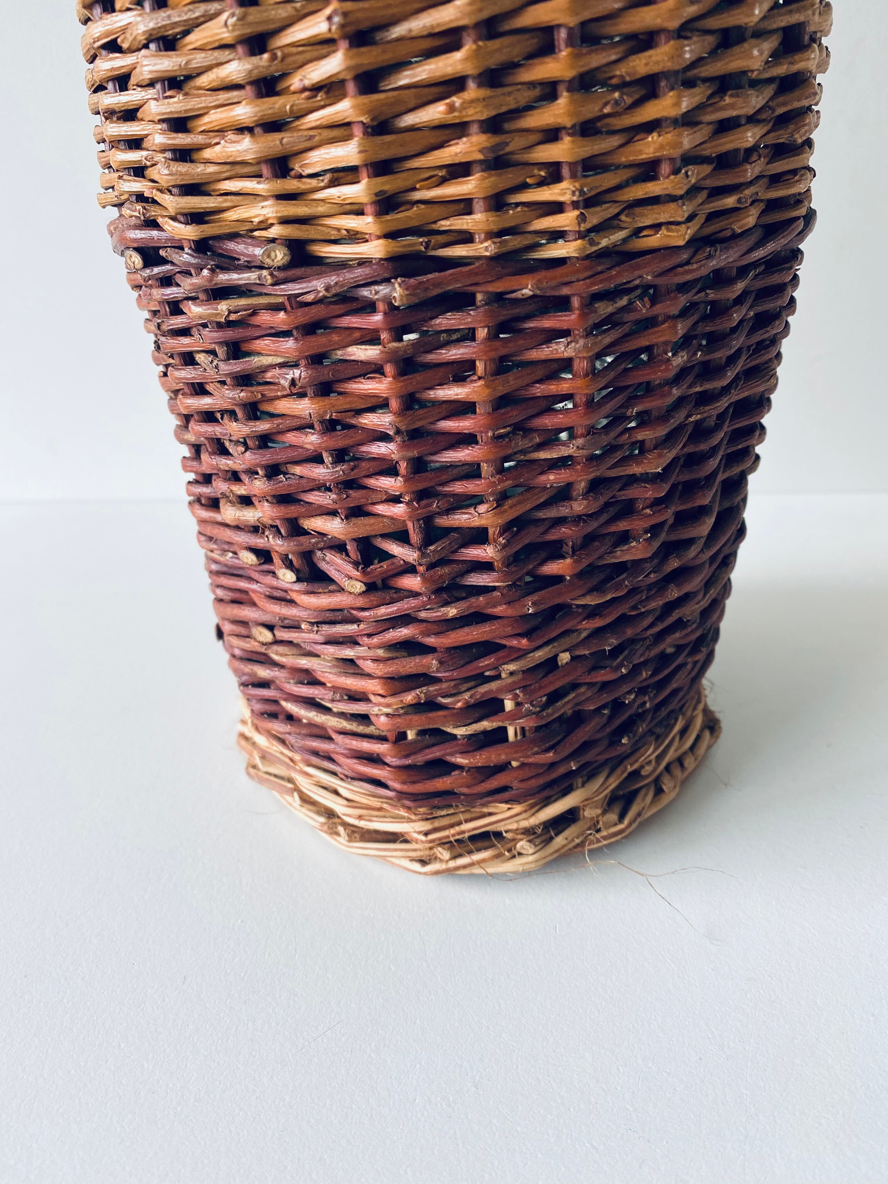 Vintage bottle with wicker