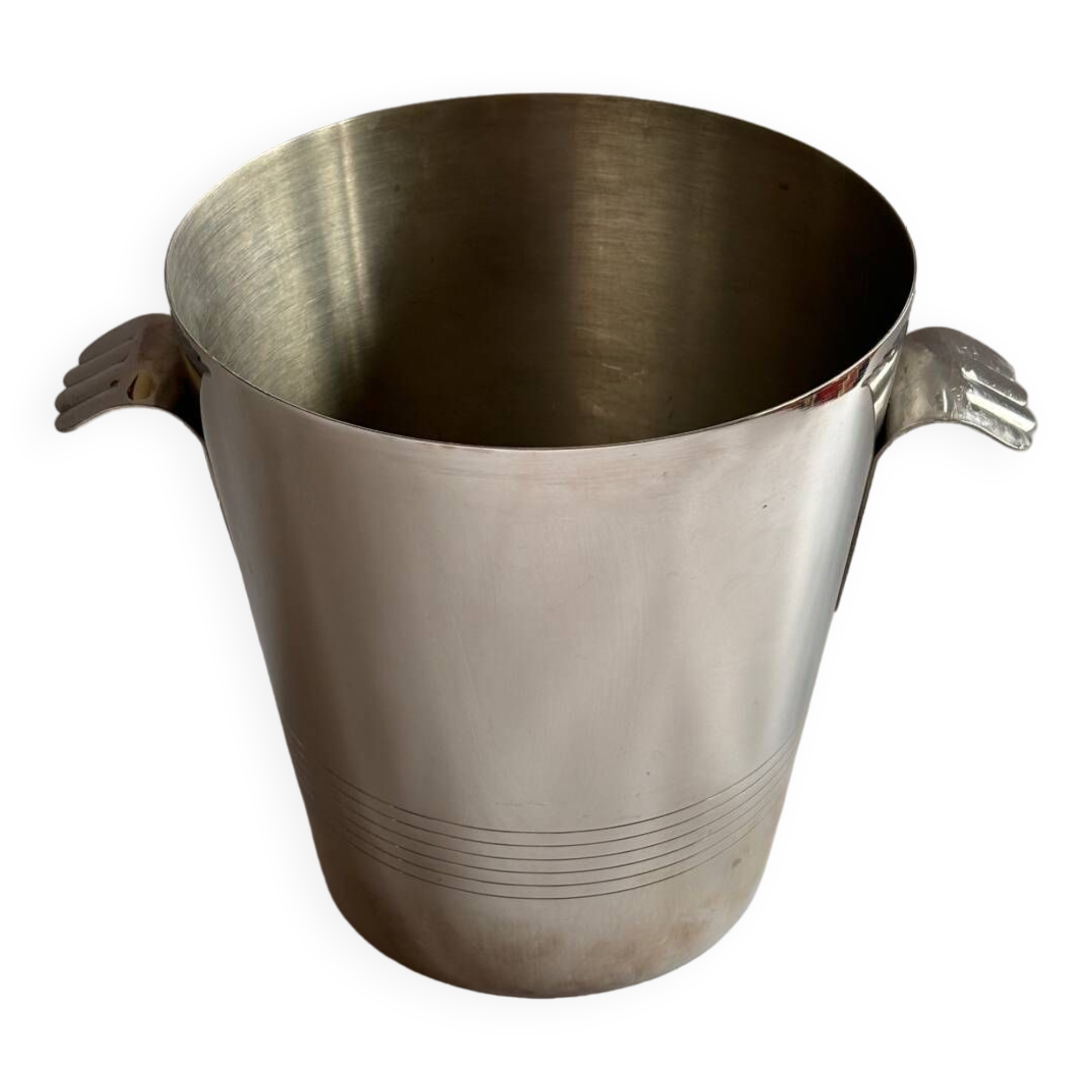 Silver metal champagne bucket
