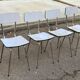 4 chaises de cuisine en formica beige et acier