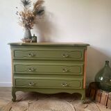 3-drawer chest of drawers redesigned in woody green and wood