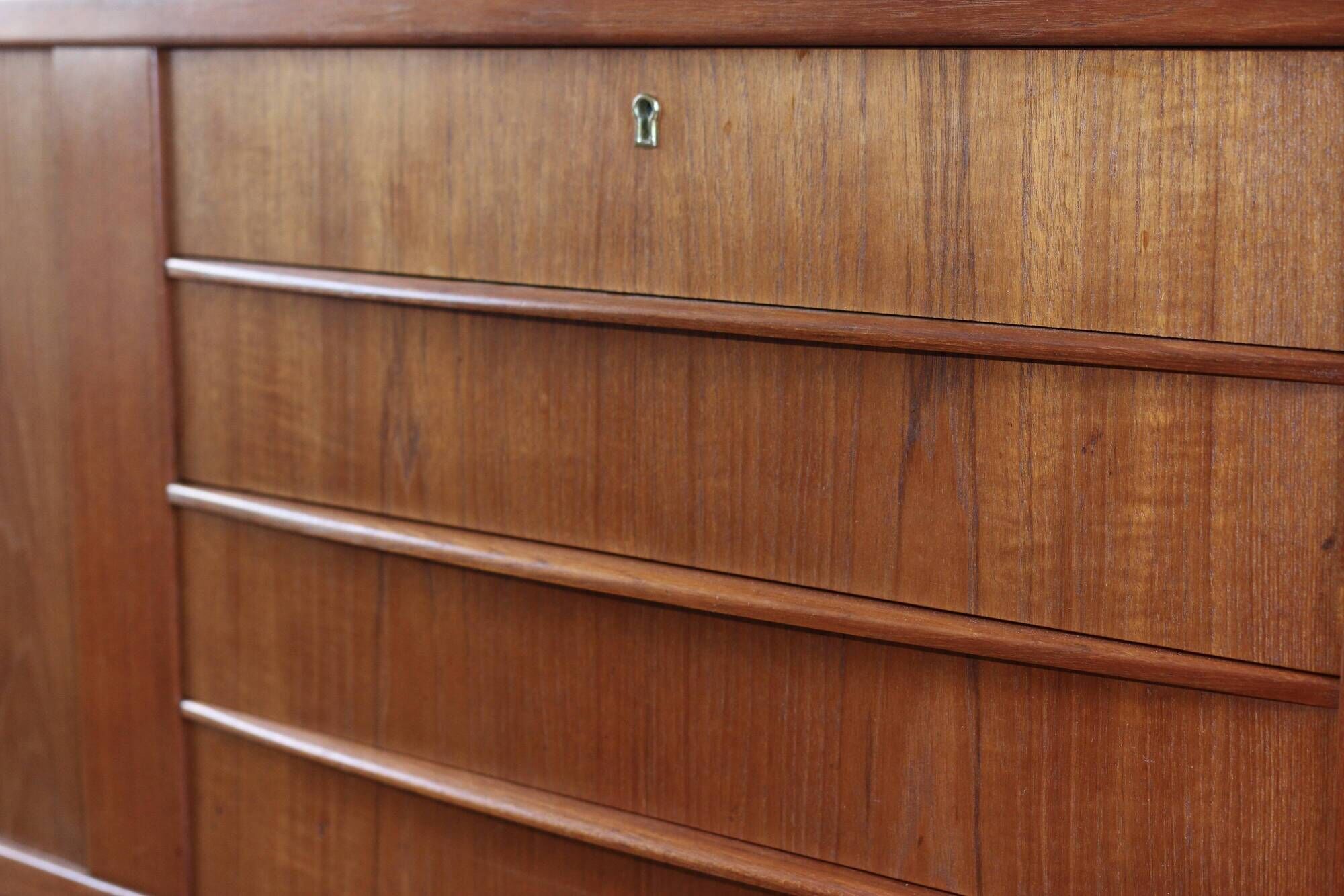 Large vintage Danish teak sideboard from the 1960s.
