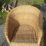 Pair of rattan armchairs