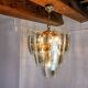 Black Veca chandelier 3 levels, Murano glass, Italy, 1970
