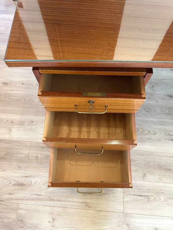 Bureau de direction plateau Galbé double faces Vintage – Style Mid-Century