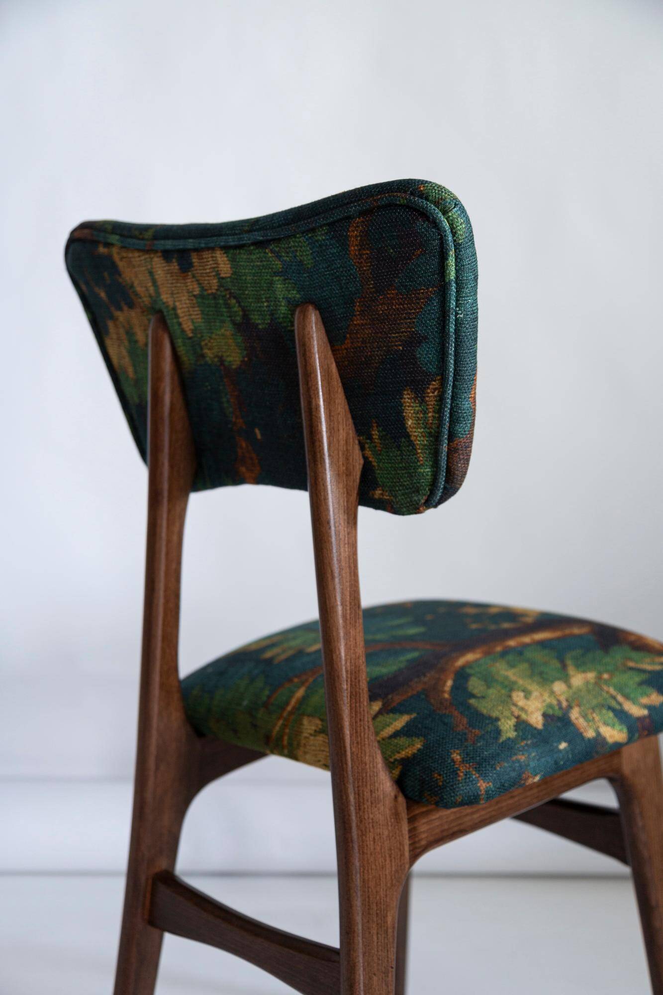 Mid-century butterfly chair, Schwarzwald linen by Dedar, dark wood, Europe, 1960s