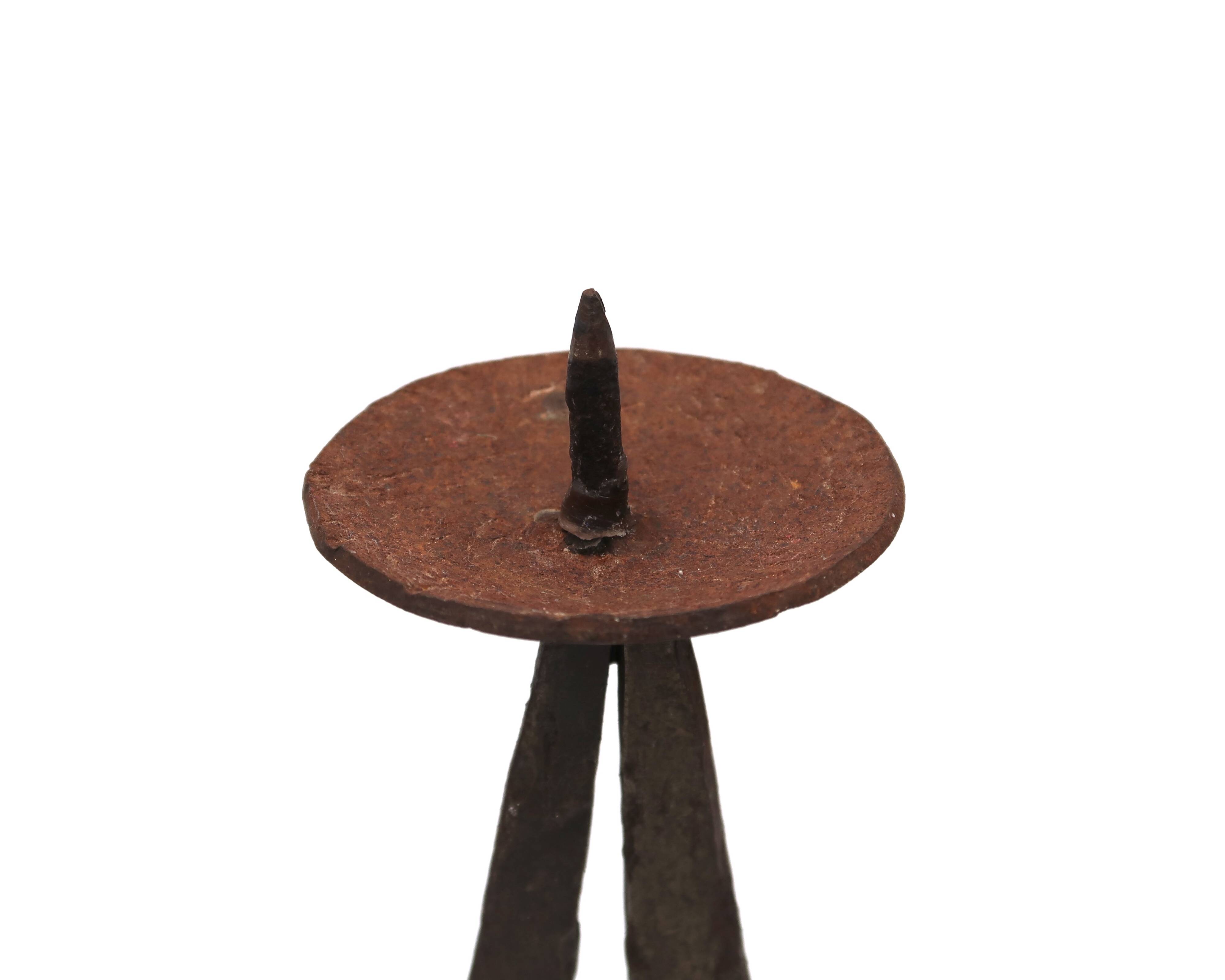 Large brutalist wrought iron candle holder, 1950s