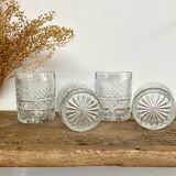 4 vintage whiskey glasses