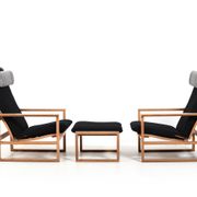 Børge Mogensen Sled Chairs BM-2254 and Stool 1960s