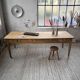 Pine and oak farmhouse table with multiple drawers, communal type, 240cm.
