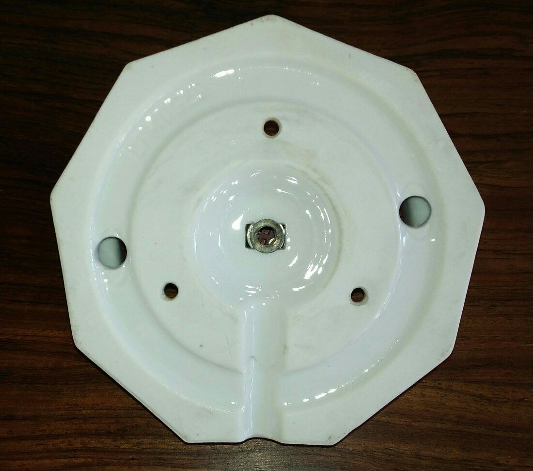 Ceiling light globe art deco porcelain Limoges support