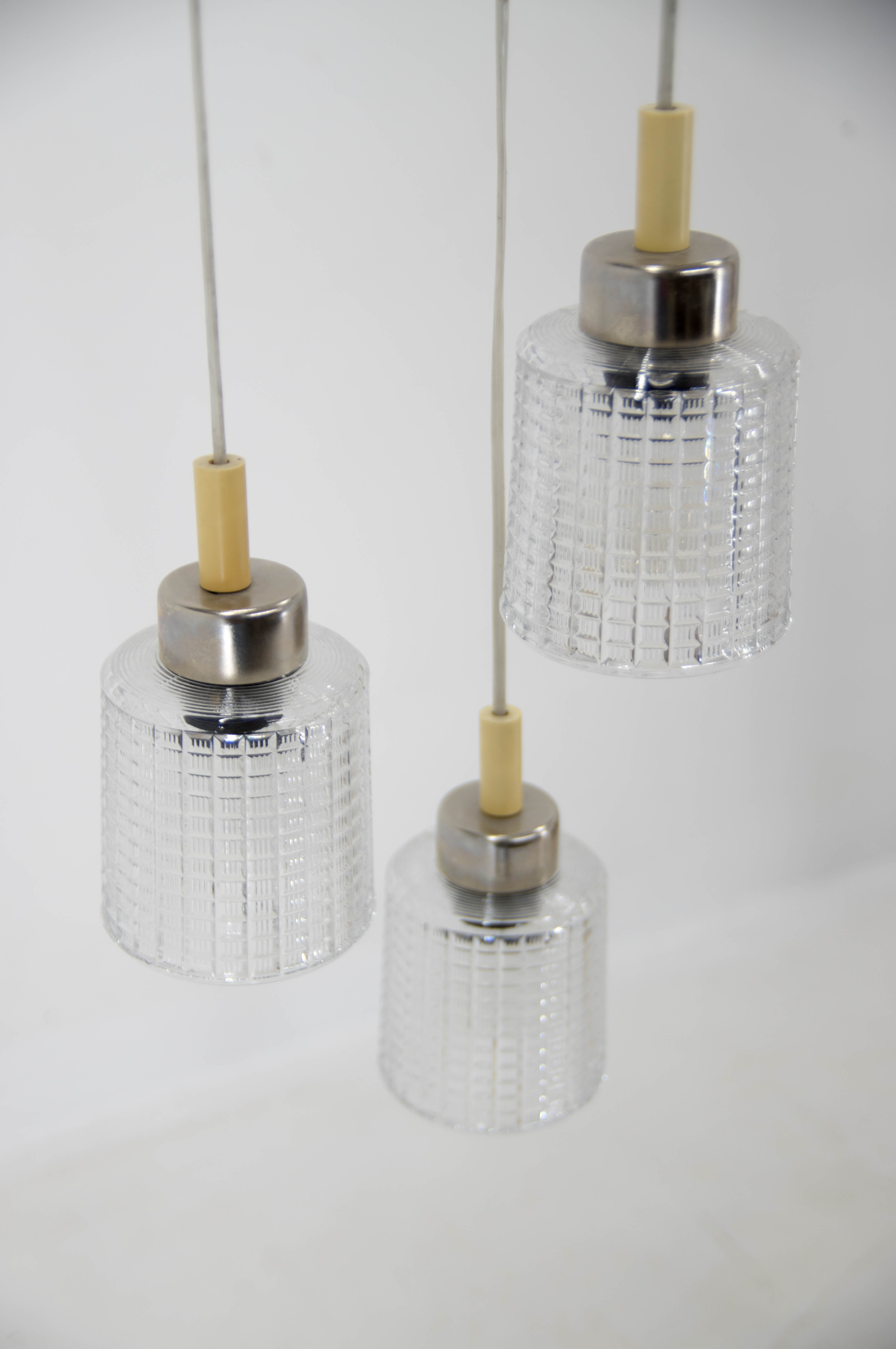 Mid century adjustable glass suspension by Pokrok Zilina, 1970s