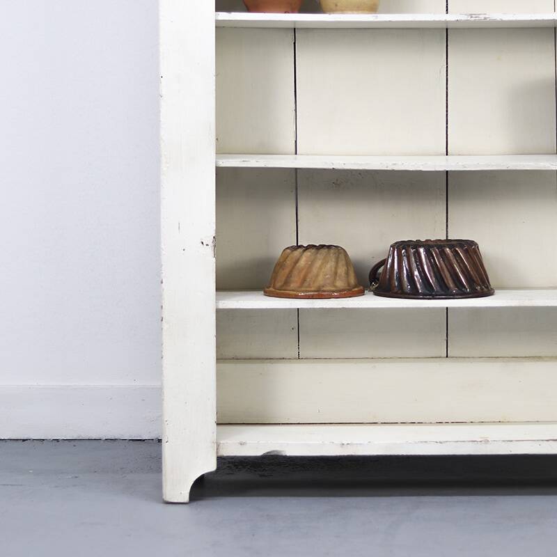 Large Painted Rustic Farmhouse Country Shelving Unit Cabinet