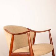 2 Scandinavian armchairs in teak and fabric, new, Gerhard Berg/Westnofa 1960.