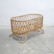 Vintage rattan cradle