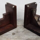 Pair of wooden bookends (art deco)