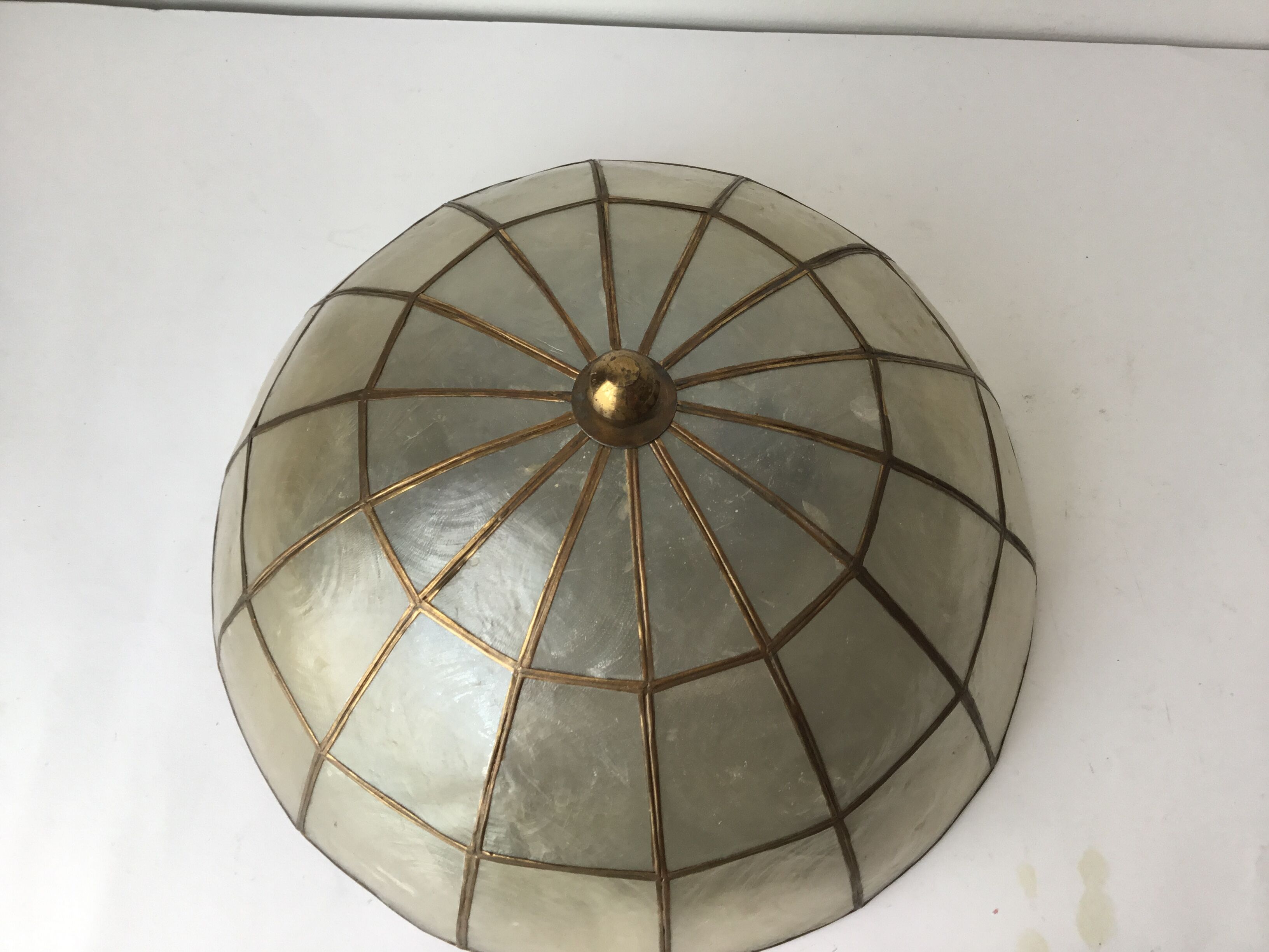 Mother-of-pearl and brass ceiling light
