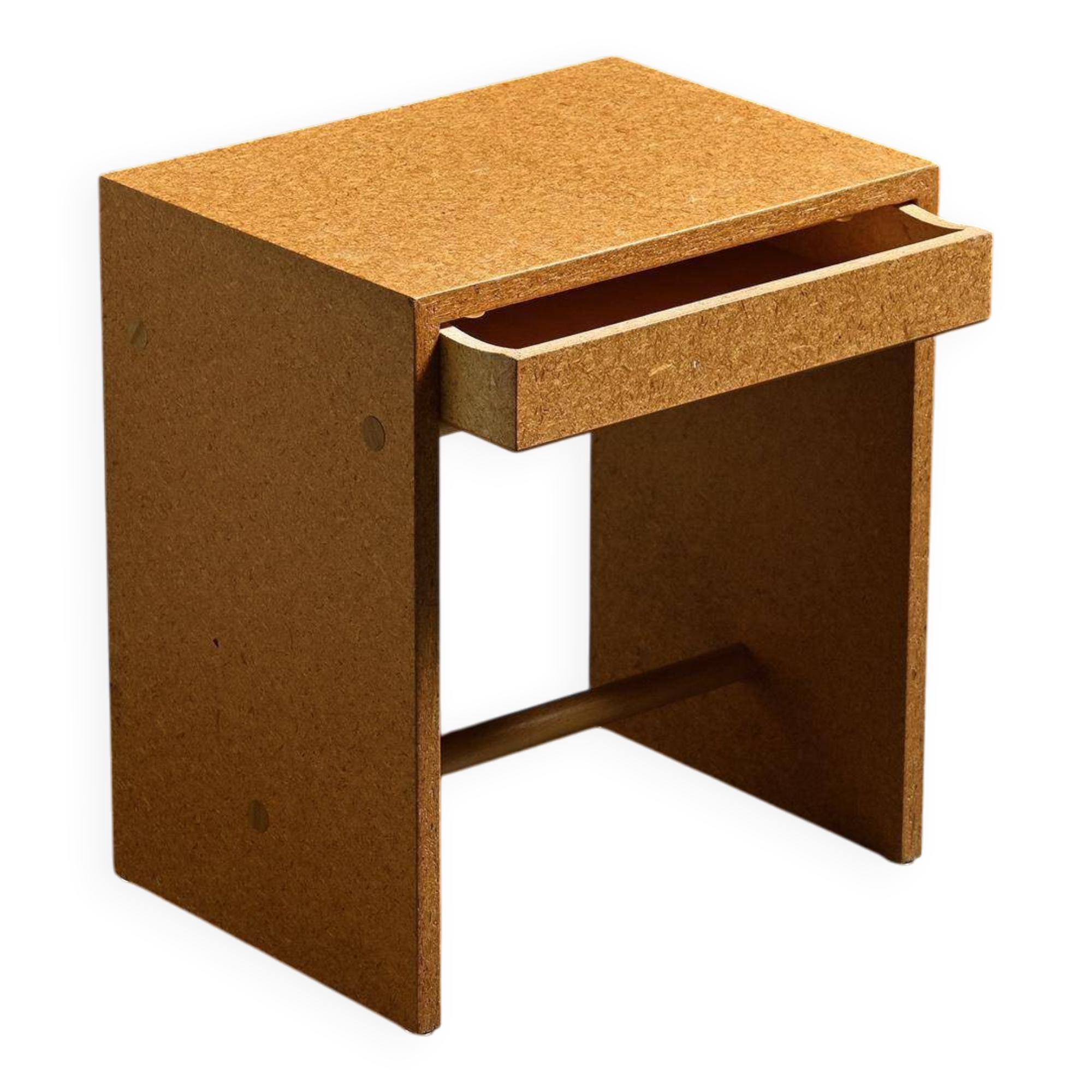 Rare stool in particle board by Max Bill, Ulm, circa 1962.