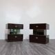 Macassar ebony bedside tables, cubic design, 1980s, set of 2.