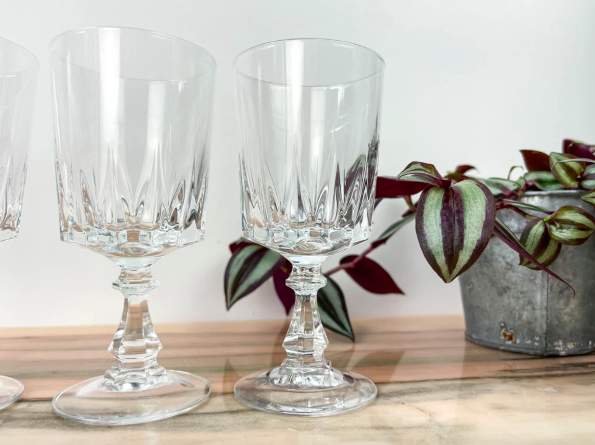 Lot de 6 verres à vin rouge cristal d'Arques modèle Louvre