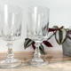 Lot de 6 verres à vin rouge cristal d'Arques modèle Louvre