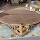 Oval mirror wood and gilded stucco 19th century