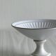 Footed bowl, earthenware compote dish, Flora Plateel Gouda Holland